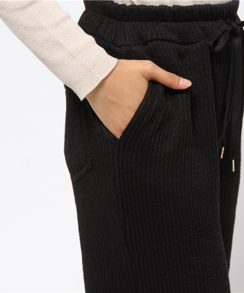 DouDou（ドゥドゥ）の「【DouDou】リブカットパンツ（その他パンツ・レディース・グレー/ブラック・FREE）」の8枚目の写真