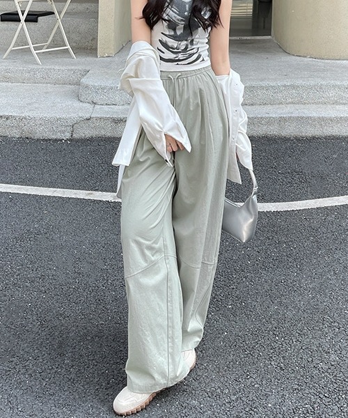 gossip!ロサンゼルス(ゴシップロサンゼルス)の「Y2K無地ライトドライカジュアルパンツ(カーゴパンツ・レディース・ブラウン/ホワイト/ブラック/レッド/グレー・FREE)」の16枚目の写真