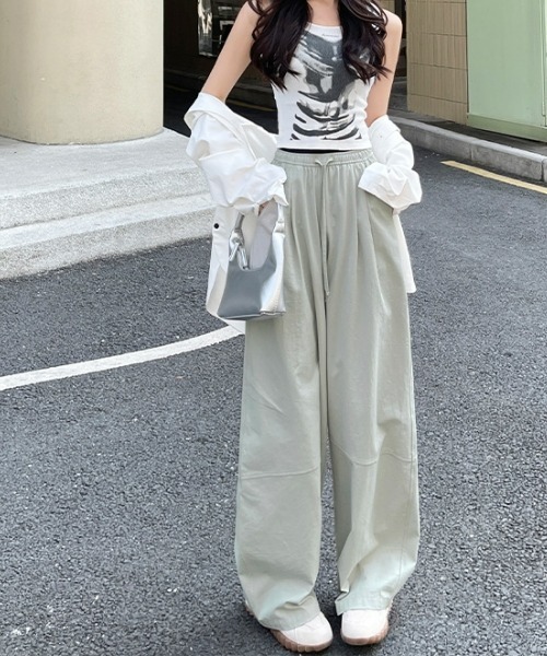gossip!ロサンゼルス(ゴシップロサンゼルス)の「Y2K無地ライトドライカジュアルパンツ(カーゴパンツ・レディース・ブラウン/ホワイト/ブラック/レッド/グレー・FREE)」の17枚目の写真