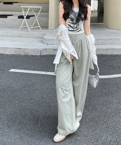 gossip!ロサンゼルス(ゴシップロサンゼルス)の「Y2K無地ライトドライカジュアルパンツ(カーゴパンツ・レディース・ブラウン/ホワイト/ブラック/レッド/グレー・FREE)」の19枚目の写真