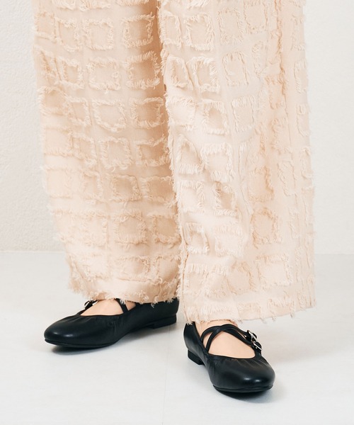 ORiental TRaffic（オリエンタルトラフィック）の「ギャザーストラップバレエパンプス/41182（バレエシューズ・レディース・イエロー/ブラック/シルバー・36/37/38/39/35）」の13枚目の写真