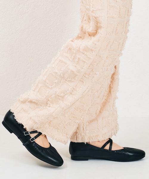 ORiental TRaffic（オリエンタルトラフィック）の「ギャザーストラップバレエパンプス/41182（バレエシューズ・レディース・イエロー/ブラック/シルバー・36/37/38/39/35）」の14枚目の写真