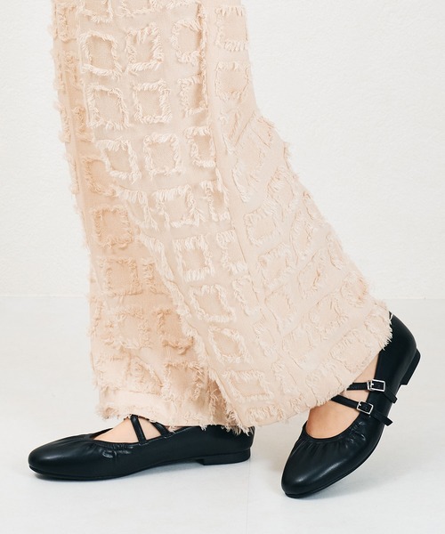 ORiental TRaffic（オリエンタルトラフィック）の「ギャザーストラップバレエパンプス/41182（バレエシューズ・レディース・イエロー/ブラック/シルバー・36/37/38/39/35）」の16枚目の写真