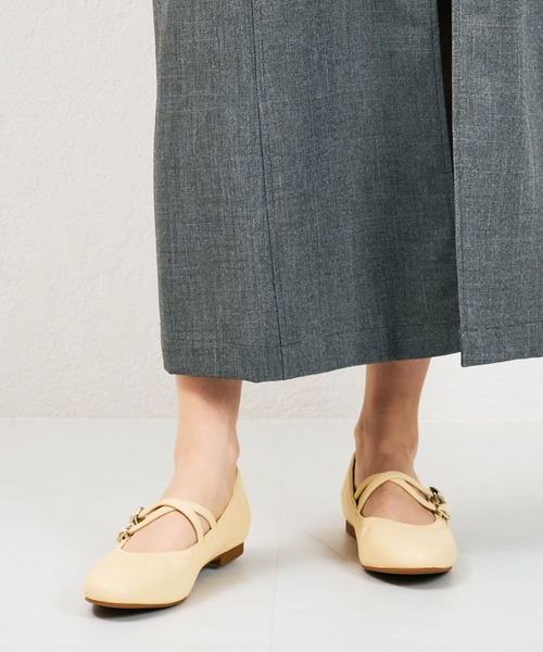 ORiental TRaffic（オリエンタルトラフィック）の「ギャザーストラップバレエパンプス/41182（バレエシューズ・レディース・イエロー/ブラック/シルバー・36/37/38/39/35）」の18枚目の写真