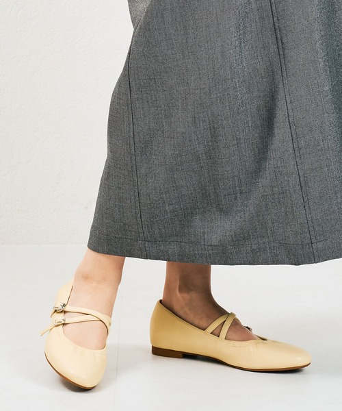 ORiental TRaffic（オリエンタルトラフィック）の「ギャザーストラップバレエパンプス/41182（バレエシューズ・レディース・イエロー/ブラック/シルバー・36/37/38/39/35）」の19枚目の写真