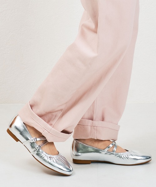 ORiental TRaffic（オリエンタルトラフィック）の「ギャザーストラップバレエパンプス/41182（バレエシューズ・レディース・イエロー/ブラック/シルバー・36/37/38/39/35）」の21枚目の写真