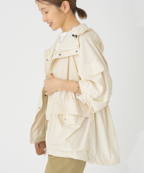 IENA（イエナ）の「Product Twelve/プロダクト トゥエルブ Rain Jacket ジャケット 25SS-PBL01（マウンテンパーカー・レディース・ブラック/ホワイト・FREE）」の3枚目の写真