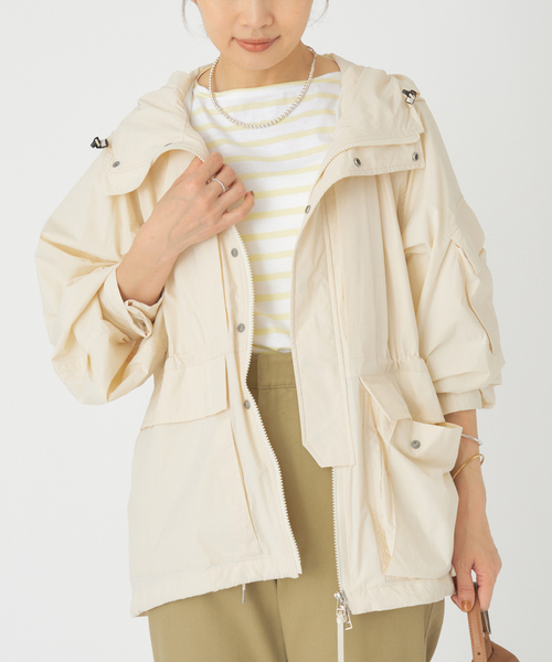 IENA（イエナ）の「Product Twelve/プロダクト トゥエルブ Rain Jacket ジャケット 25SS-PBL01（マウンテンパーカー・レディース・ブラック/ホワイト・FREE）」の7枚目の写真