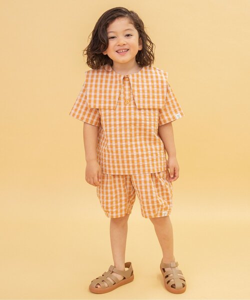 BREEZE（ブリーズ）の「【セットアップ可/WEB限定】チェックバルーンハーフパンツ_ジュニア対応（その他パンツ・キッズ・ブルー/ピンク/イエロー・90/100/110/120/130/140）」の5枚目の写真