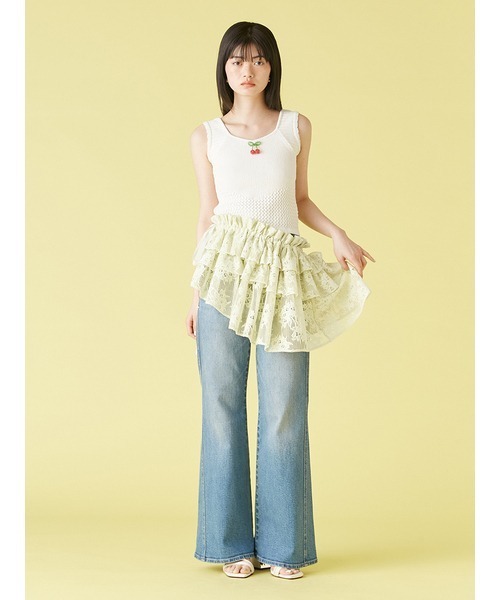 ストレッチフレアデニムパンツlily brown ストレッチフレアデニムパンツ（デニムパンツ）｜LILY BROWN