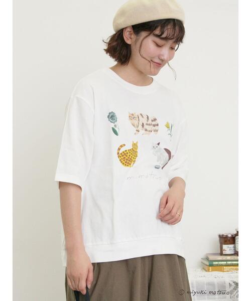 Samansa Mos2（サマンサ モスモス）の「【miyuki matsuo×Samansa Mos2】タックTシャツ（Tシャツ/カットソー・レディース・チャコールグレー/パープル/オフホワイト・F）」の7枚目の写真