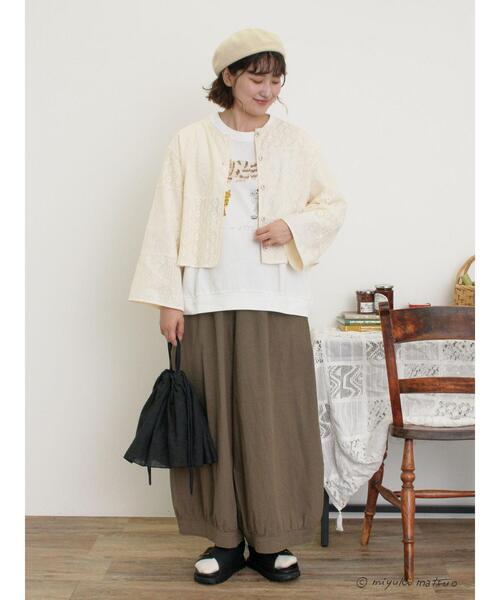 Samansa Mos2（サマンサ モスモス）の「【miyuki matsuo×Samansa Mos2】タックTシャツ（Tシャツ/カットソー・レディース・チャコールグレー/パープル/オフホワイト・F）」の10枚目の写真