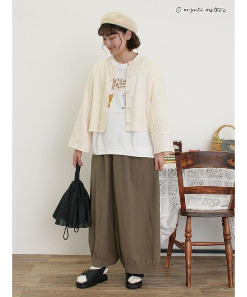 Samansa Mos2（サマンサ モスモス）の「【miyuki matsuo×Samansa Mos2】タックTシャツ（Tシャツ/カットソー・レディース・チャコールグレー/パープル/オフホワイト・F）」の11枚目の写真