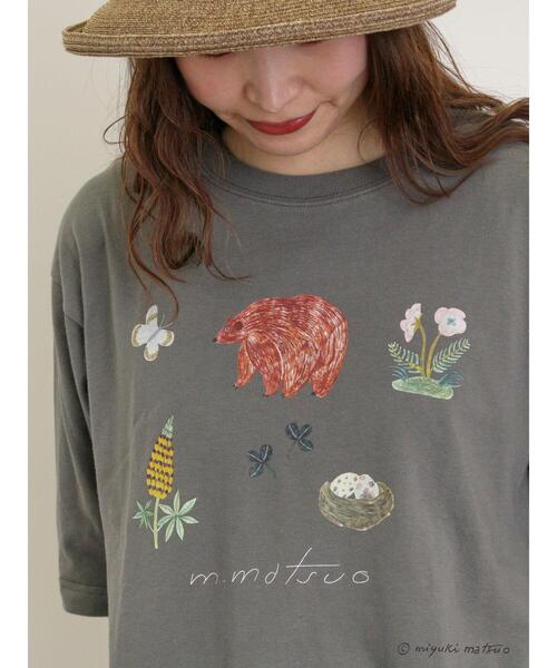 Samansa Mos2（サマンサ モスモス）の「【miyuki matsuo×Samansa Mos2】タックTシャツ（Tシャツ/カットソー・レディース・チャコールグレー/パープル/オフホワイト・F）」の12枚目の写真