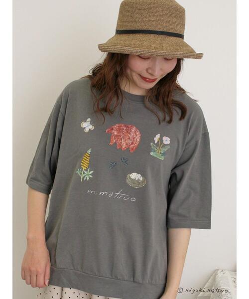 Samansa Mos2（サマンサ モスモス）の「【miyuki matsuo×Samansa Mos2】タックTシャツ（Tシャツ/カットソー・レディース・チャコールグレー/パープル/オフホワイト・F）」の15枚目の写真