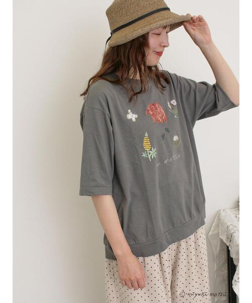 Samansa Mos2（サマンサ モスモス）の「【miyuki matsuo×Samansa Mos2】タックTシャツ（Tシャツ/カットソー・レディース・チャコールグレー/パープル/オフホワイト・F）」の16枚目の写真