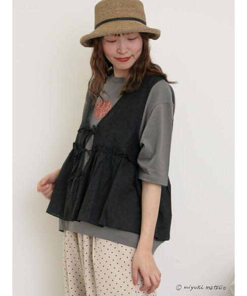 Samansa Mos2（サマンサ モスモス）の「【miyuki matsuo×Samansa Mos2】タックTシャツ（Tシャツ/カットソー・レディース・チャコールグレー/パープル/オフホワイト・F）」の19枚目の写真