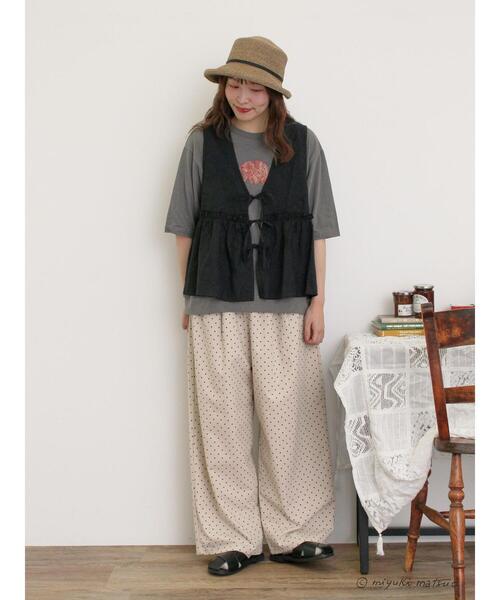 Samansa Mos2（サマンサ モスモス）の「【miyuki matsuo×Samansa Mos2】タックTシャツ（Tシャツ/カットソー・レディース・チャコールグレー/パープル/オフホワイト・F）」の20枚目の写真