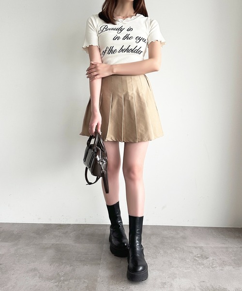 apres jour(アプレジュール)の「刺繍ロゴレースリブTシャツ(Tシャツ/カットソー・レディース・レッド/オフホワイト/ライトブルー/ブラック・X-LARGE/フリー)」の14枚目の写真