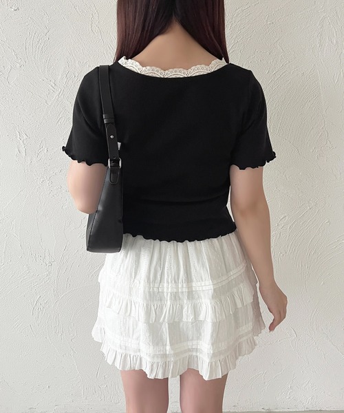 apres jour(アプレジュール)の「刺繍ロゴレースリブTシャツ(Tシャツ/カットソー・レディース・レッド/オフホワイト/ライトブルー/ブラック・X-LARGE/フリー)」の19枚目の写真