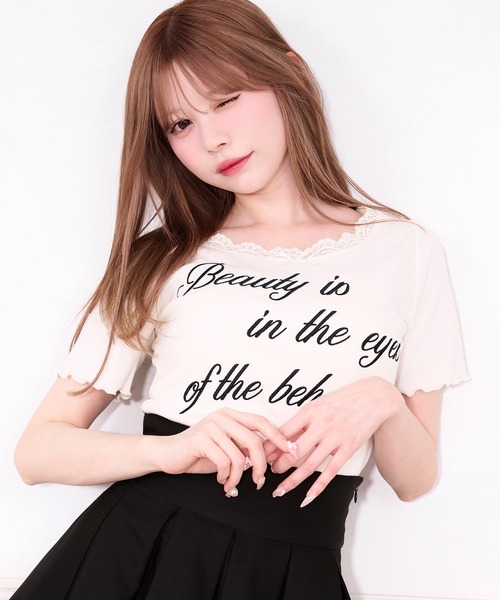 apres jour(アプレジュール)の「刺繍ロゴレースリブTシャツ(Tシャツ/カットソー・レディース・レッド/オフホワイト/ライトブルー/ブラック・X-LARGE/フリー)」の22枚目の写真