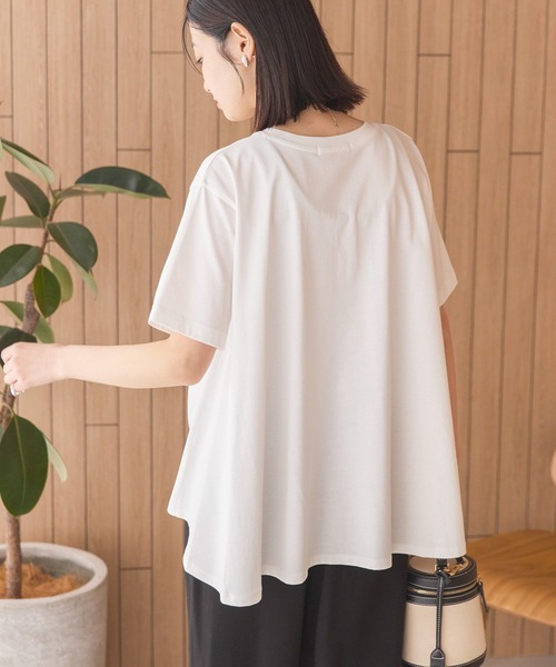 AMERICAN HOLIC（アメリカンホリック）の「接触冷感バックフレア半袖プルオーバー（Tシャツ/カットソー・レディース・ミント/ネイビー/ブラック/オフホワイト・M/L）」の2枚目の写真