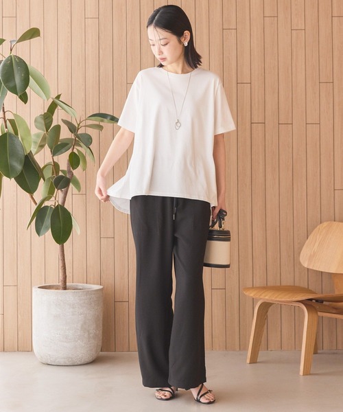 AMERICAN HOLIC（アメリカンホリック）の「接触冷感バックフレア半袖プルオーバー（Tシャツ/カットソー・レディース・ミント/ネイビー/ブラック/オフホワイト・M/L）」の13枚目の写真