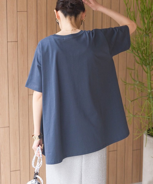 AMERICAN HOLIC（アメリカンホリック）の「接触冷感バックフレア半袖プルオーバー（Tシャツ/カットソー・レディース・ミント/ネイビー/ブラック/オフホワイト・M/L）」の7枚目の写真