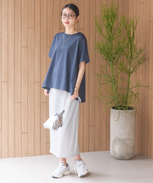AMERICAN HOLIC（アメリカンホリック）の「接触冷感バックフレア半袖プルオーバー（Tシャツ/カットソー・レディース・ミント/ネイビー/ブラック/オフホワイト・M/L）」の8枚目の写真