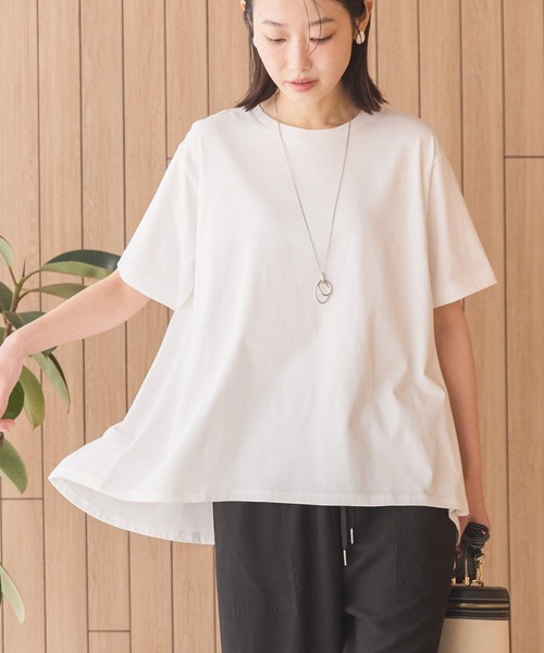 AMERICAN HOLIC（アメリカンホリック）の「接触冷感バックフレア半袖プルオーバー（Tシャツ/カットソー・レディース・ミント/ネイビー/ブラック/オフホワイト・M/L）」の11枚目の写真