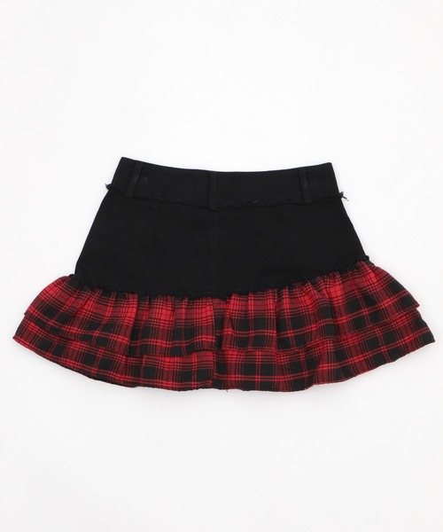 Figments(フィグメンツ)の「スイッチチェックミニスカパン(スカート・レディース・グレー/ブラック・SMALL/MEDIUM)」の3枚目の写真