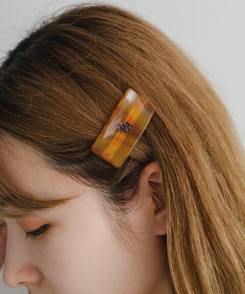 Kastane（カスタネ）の「【fiw.】スクエアバレッタSET（バレッタ/ヘアクリップ・レディース・ブラウン/ブラック・FREE）」の2枚目の写真