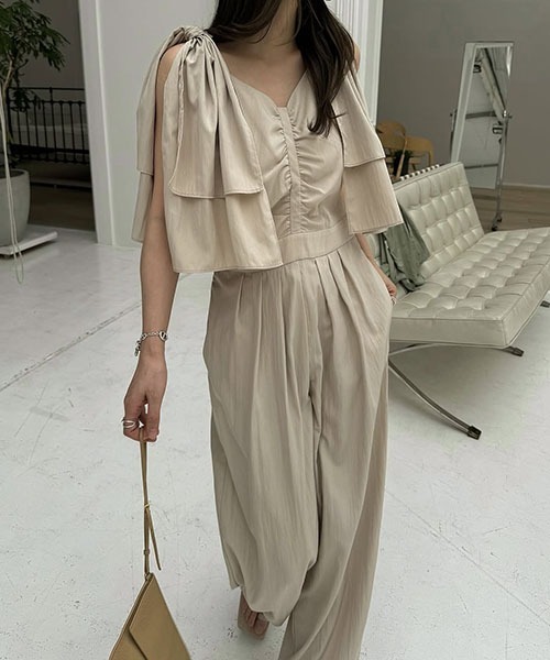 willfully オールインワン removable shoulder ribbon all-in-one（つなぎ/オールインワン