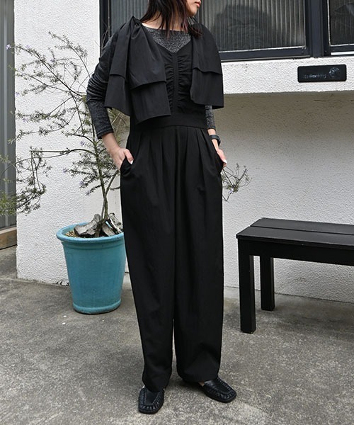 removable shoulder ribbon all-in-one（つなぎ/オールインワン