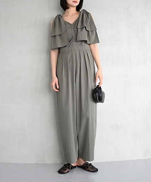 willfully オールインワン removable shoulder ribbon all-in-one（つなぎ/オールインワン