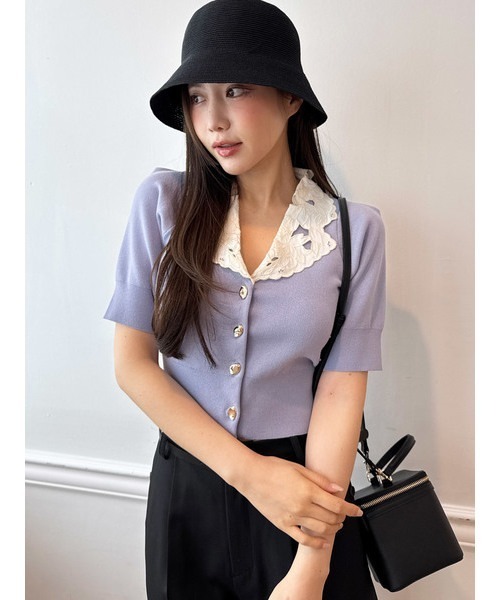 ☆Valentino☆セール！エンブロイダリー ニットジャケット フリゼVネックニットジャケット|allureville OFFICIAL SITE