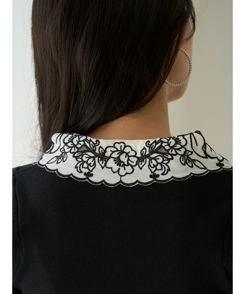 SNIDEL（スナイデル）の「Sustainableエンブロイダリープルオーバー（ニット/セーター・レディース・ラベンダー/ブラック/アイボリー・FREE）」の10枚目の写真