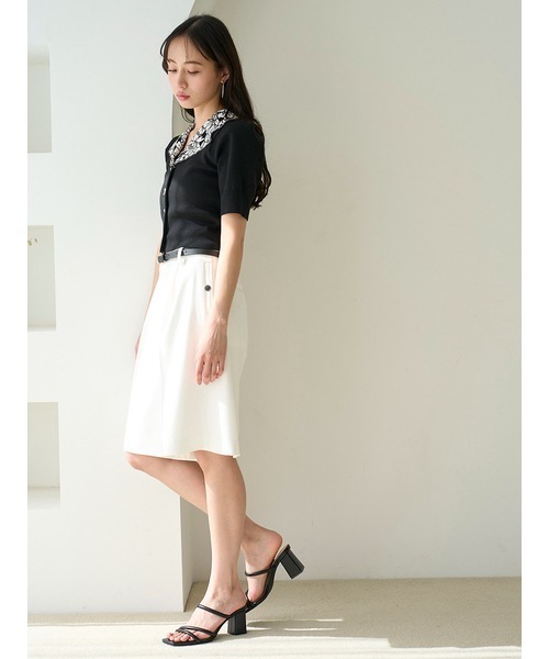 SNIDEL（スナイデル）の「Sustainableエンブロイダリープルオーバー（ニット/セーター・レディース・ラベンダー/ブラック/アイボリー・FREE）」の13枚目の写真