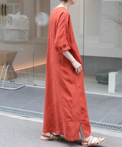 FORK&SPOON（フォークアンドスプーン）の「FORK&SPOON　リネン混プルオーバーワンピース（ワンピース・レディース・ブラック/オレンジ系その他/ブルー系その他・1/2）」の11枚目の写真