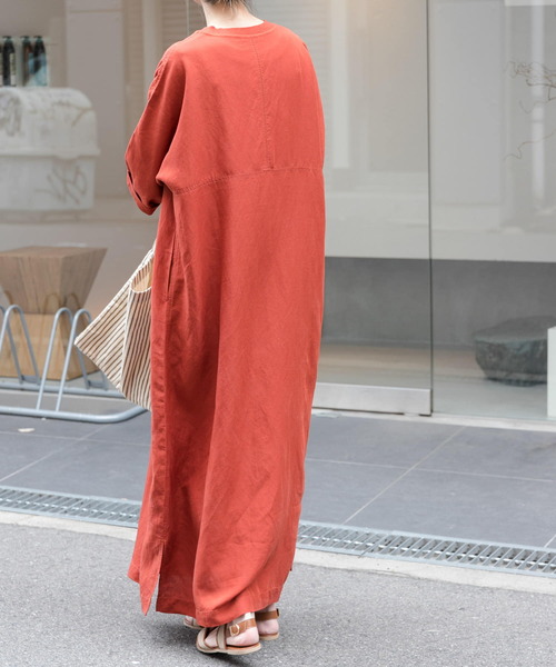 FORK&SPOON（フォークアンドスプーン）の「FORK&SPOON　リネン混プルオーバーワンピース（ワンピース・レディース・ブラック/オレンジ系その他/ブルー系その他・1/2）」の12枚目の写真