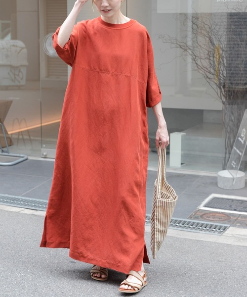 FORK&SPOON（フォークアンドスプーン）の「FORK&SPOON　リネン混プルオーバーワンピース（ワンピース・レディース・ブラック/オレンジ系その他/ブルー系その他・1/2）」の13枚目の写真