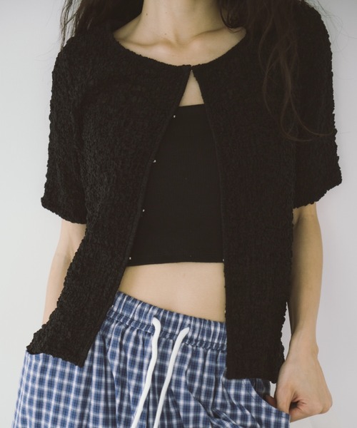 duei（デュイ）の「シアーシャーリングコンパクトホックカーディガン（カーディガン/ボレロ・レディース・アイボリー/ブラック・FREE）」の15枚目の写真