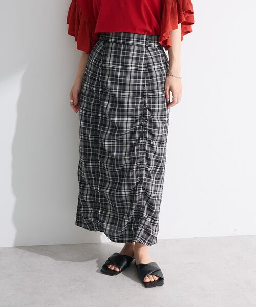 PJC 総刺繍スカート　ダークグリーン　Lサイズ 薔薇×額縁刺繍ミドルスカート[品番：IGAW0001056]｜axes femme