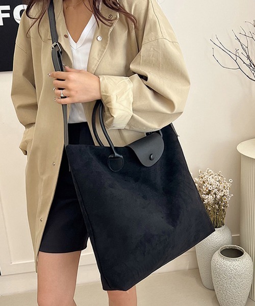 shoppinggo(ショッピングゴー)の「トートバッグ A4サイズ対応 大きめ(ハンドバッグ・レディース・ワインレッド/ベージュ/ブラック・FREE)」の1枚目の写真