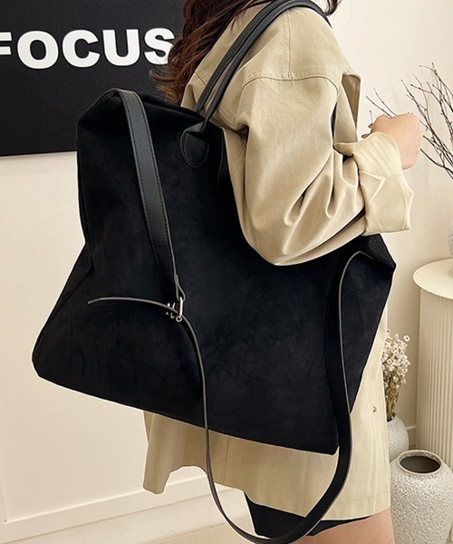 shoppinggo(ショッピングゴー)の「トートバッグ A4サイズ対応 大きめ(ハンドバッグ・レディース・ワインレッド/ベージュ/ブラック・FREE)」の13枚目の写真