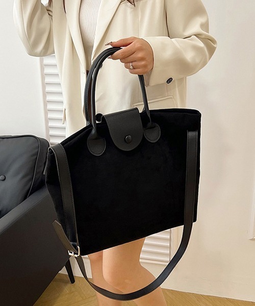 shoppinggo(ショッピングゴー)の「トートバッグ A4サイズ対応 大きめ(ハンドバッグ・レディース・ワインレッド/ベージュ/ブラック・FREE)」の15枚目の写真