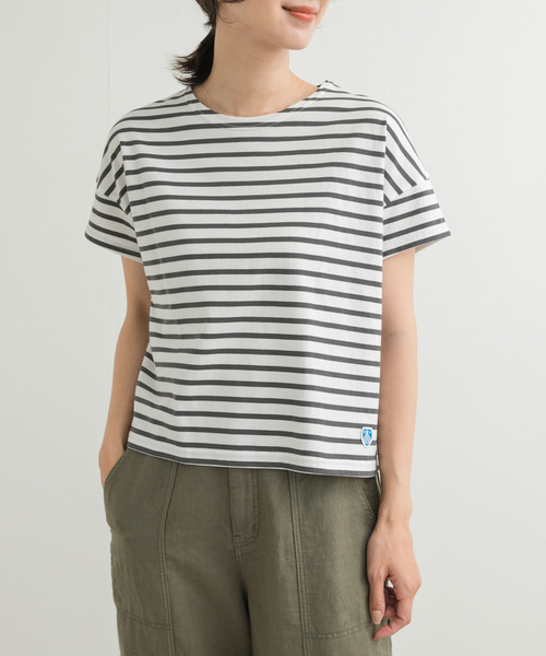 MY0864▲新品未使用▲オーシバル カットソー ボーー ORCIVAL 1 セール】ORCIVAL BOAT NECK SHORT-SLEEVE PULLOVER（Tシャツ