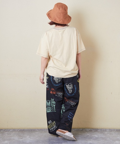 CUBE SUGAR（キューブシュガー）の「綿ソフトボイル総柄プリントギャザーパンツ（その他パンツ・レディース・ブラック系その他/ホワイト系その他/ベージュ系その他/ブルー系その他・M）」の13枚目の写真