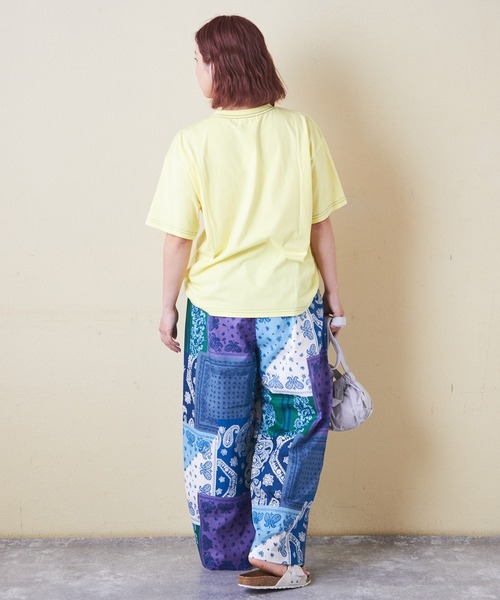 CUBE SUGAR（キューブシュガー）の「綿ソフトボイル総柄プリントギャザーパンツ（その他パンツ・レディース・ブラック系その他/ホワイト系その他/ベージュ系その他/ブルー系その他・M）」の21枚目の写真