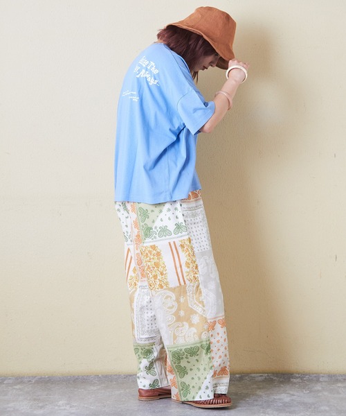 CUBE SUGAR（キューブシュガー）の「綿ソフトボイル総柄プリントギャザーパンツ（その他パンツ・レディース・ブラック系その他/ホワイト系その他/ベージュ系その他/ブルー系その他・M）」の15枚目の写真